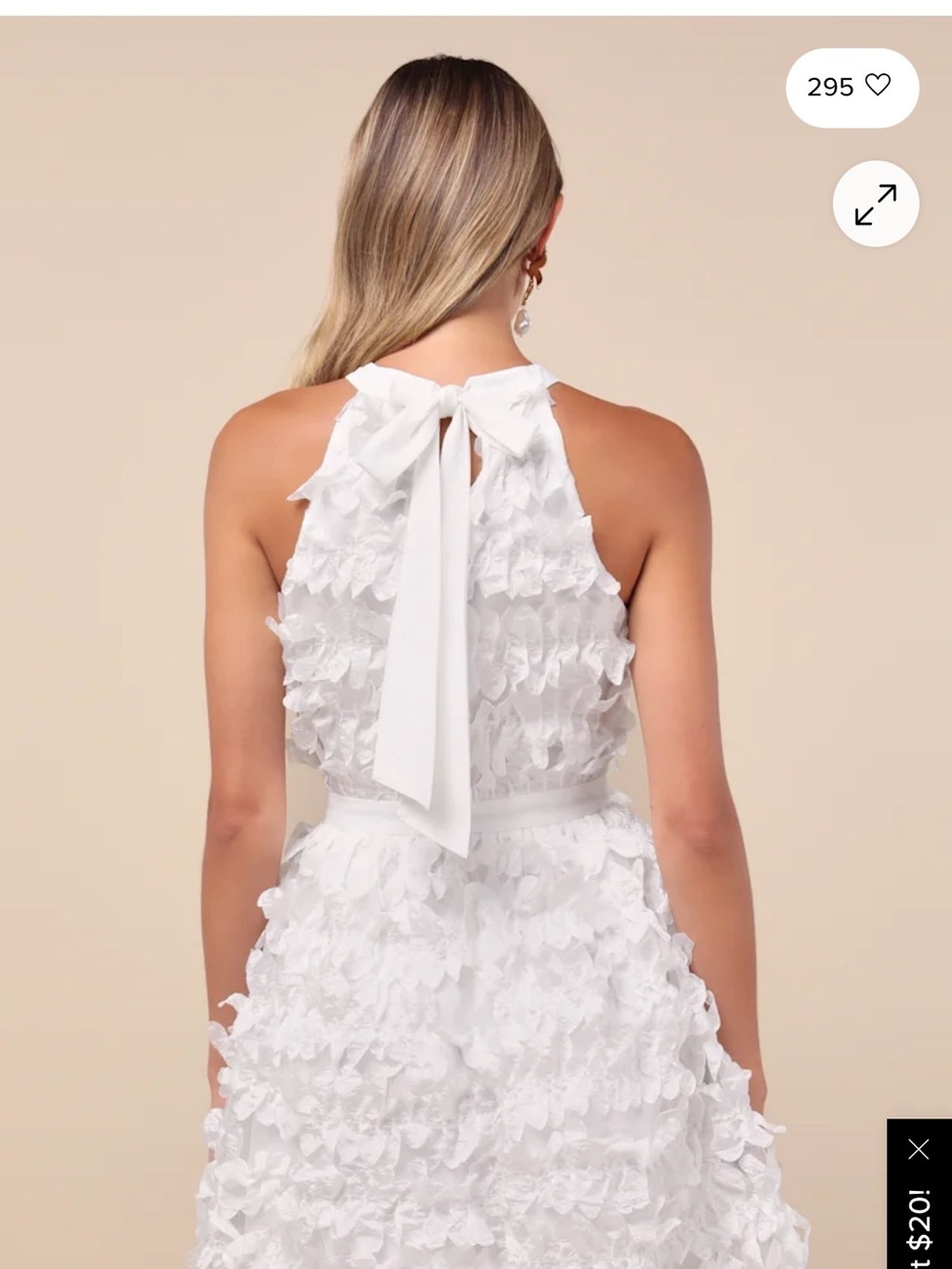 NWT Women’s Small Lulu's White Mini Dress, bachelorette dress - Picture 3 of 11